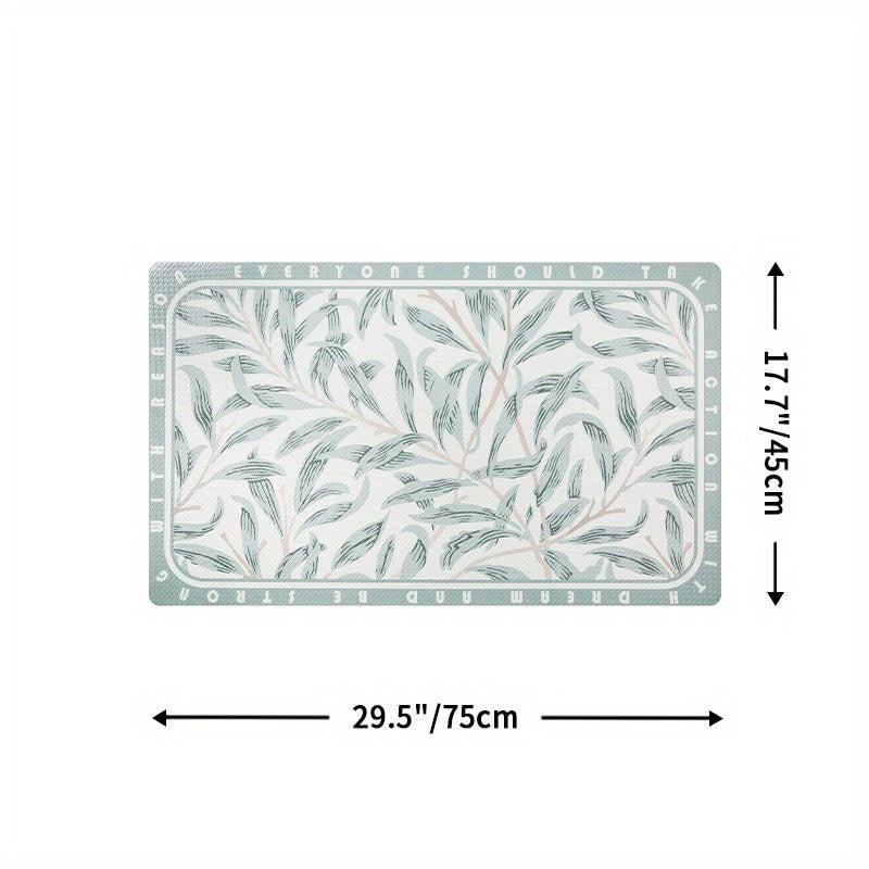 Cushioned Leaf Vine Kitchen Rug Non Slip Anti Fatigue Waterproof