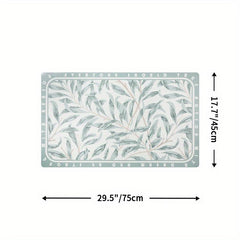 Cushioned Leaf Vine Kitchen Rug Non Slip Anti Fatigue Waterproof