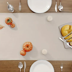 Autumn Table Runner Sweet Pumpkin Wheat Leaf Watercolor Painting Table Cover