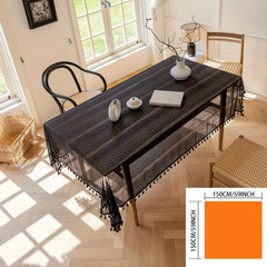 Rect Dark Style Crochet Tablecloth Lace Cover Towel