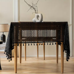 Rect Dark Style Crochet Tablecloth Lace Cover Towel