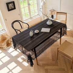 Rect Dark Style Crochet Tablecloth Lace Cover Towel