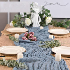 Polyester Table Runner Balinese Pleated Solid Table Cover