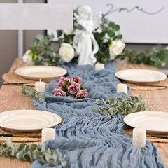 Polyester Table Runner Balinese Pleated Solid Table Cover