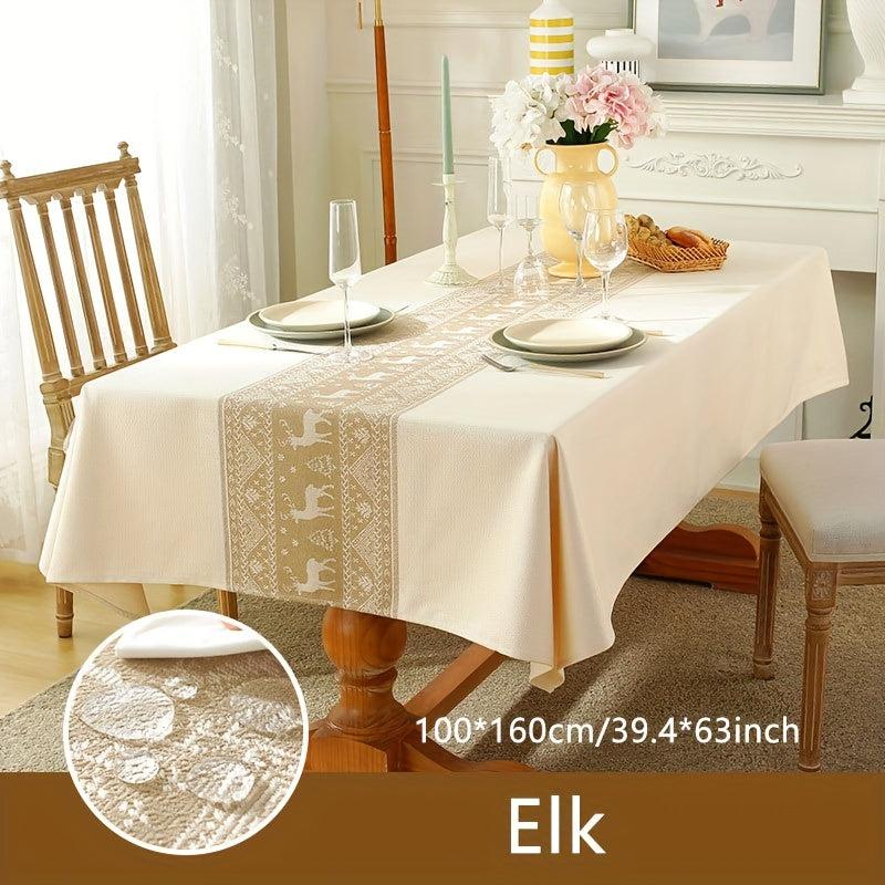 Polyester Tablecloth Nordic Style Rectangular Waterproof Stain Resistant