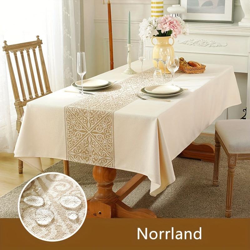 Polyester Tablecloth Nordic Style Rectangular Waterproof Stain Resistant