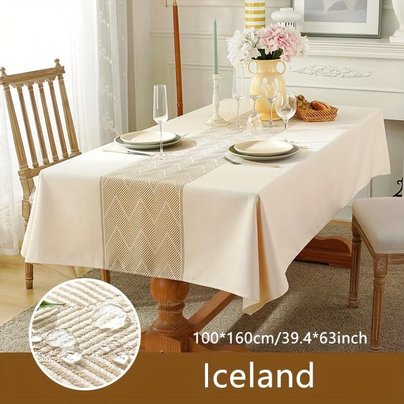 Polyester Tablecloth Nordic Style Rectangular Waterproof Stain Resistant