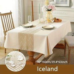 Polyester Tablecloth Nordic Style Rectangular Waterproof Stain Resistant