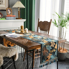 Geometric Jacquard Table Runner Colorful Printed Table Co