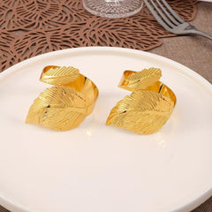 12pcs Leaf Napkin Ring Napkin Buckle for Events and Holidays