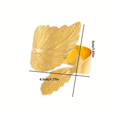 12pcs Leaf Napkin Ring Napkin Buckle for Events and Holidays