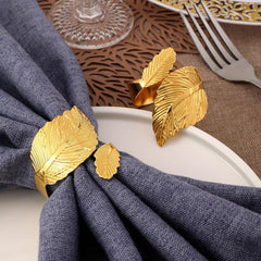 12pcs Leaf Napkin Ring Napkin Buckle for Events and Holidays