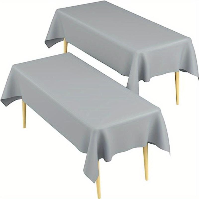 2pcs Disposable Plastic Tablecloth For Party, 137x274 Rectangle Table Cloth