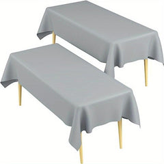 2pcs Disposable Plastic Tablecloth For Party, 137x274 Rectangle Table Cloth