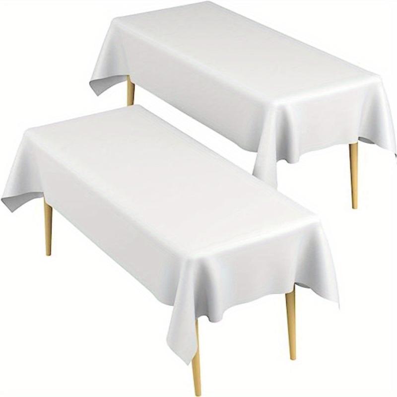 2pcs Disposable Plastic Tablecloth For Party, 137x274 Rectangle Table Cloth