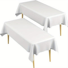 2pcs Disposable Plastic Tablecloth For Party, 137x274 Rectangle Table Cloth