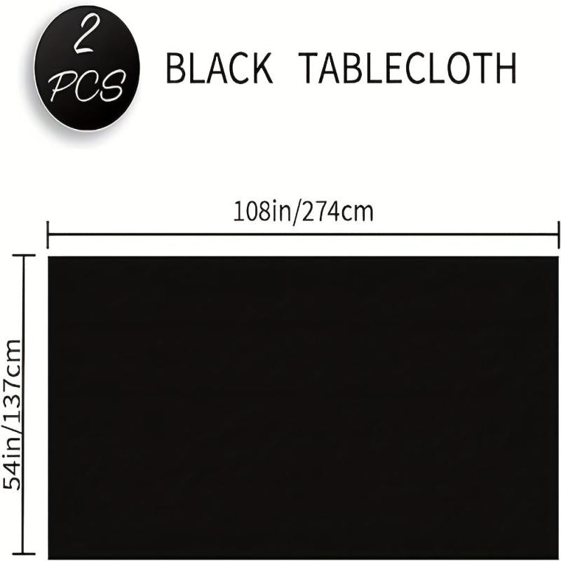 2pcs Disposable Plastic Tablecloth For Party, 137x274 Rectangle Table Cloth