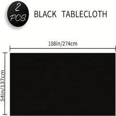 2pcs Disposable Plastic Tablecloth For Party, 137x274 Rectangle Table Cloth