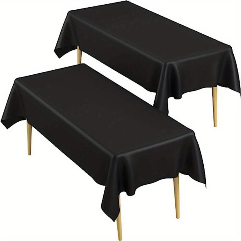 2pcs Disposable Plastic Tablecloth For Party, 137x274 Rectangle Table Cloth