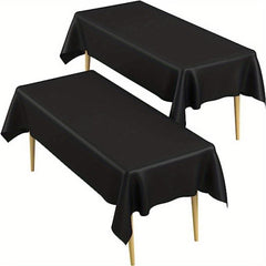 2pcs Disposable Plastic Tablecloth For Party, 137x274 Rectangle Table Cloth