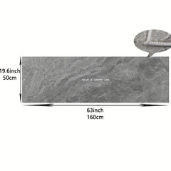 Gray Marble Pattern Kitchen Rugs Absorbent Non Slip Cushioned Waterproof Mat