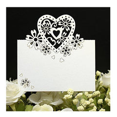 50pcs Heart Shaped Wedding Table Cards Number Place Card