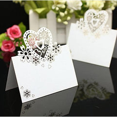 50pcs Heart Shaped Wedding Table Cards Number Place Card