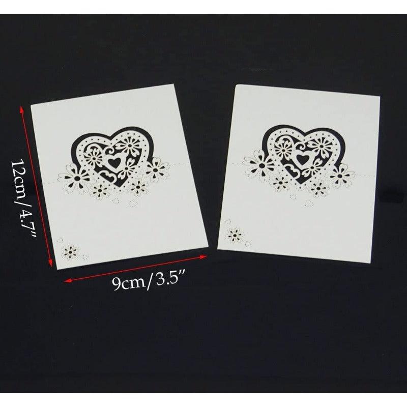 50pcs Heart Shaped Wedding Table Cards Number Place Card