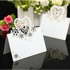 50pcs Heart Shaped Wedding Table Cards Number Place Card