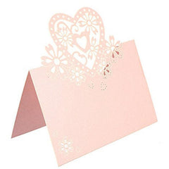 50pcs Heart Shaped Wedding Table Cards Number Place Card