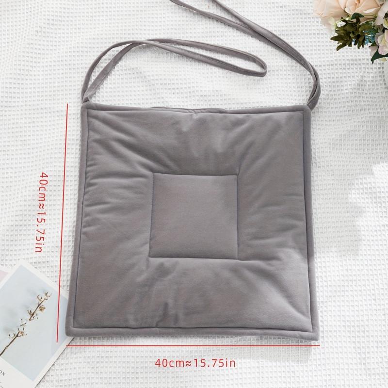 Solid Seat Cushion Modern Style Fabric Padded Strap Student Seat Pad
