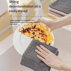 12pcs Waffle Square Plaid Dish Cloths Kitchen Cleaning Rags