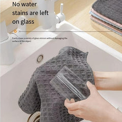 12pcs Waffle Square Plaid Dish Cloths Kitchen Cleaning Rags
