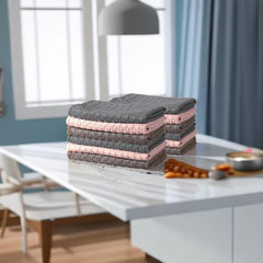 12pcs Waffle Square Plaid Dish Cloths Kitchen Cleaning Rags