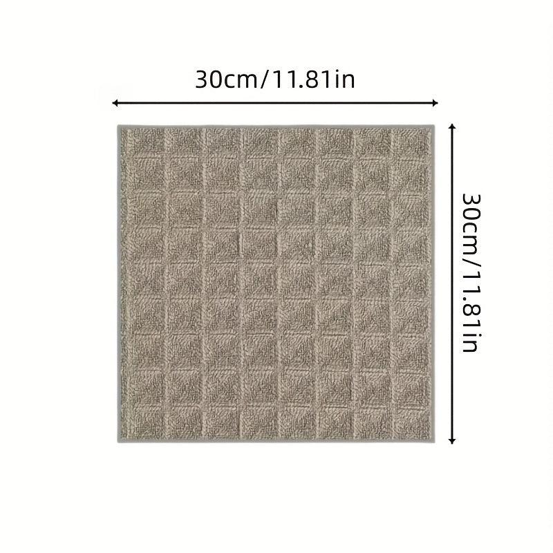 12pcs Waffle Square Plaid Dish Cloths Kitchen Cleaning Rags