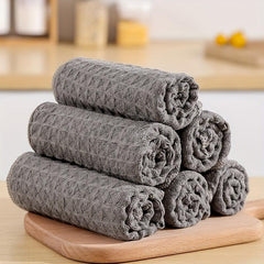 12pcs Waffle Square Plaid Dish Cloths Kitchen Cleaning Rags