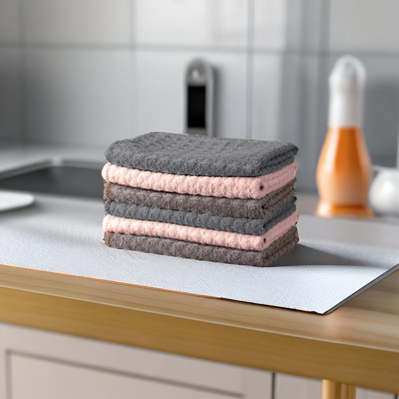 12pcs Waffle Square Plaid Dish Cloths Kitchen Cleaning Rags