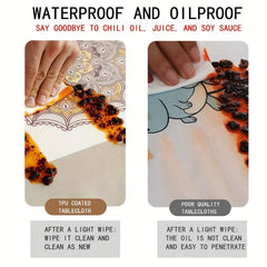 Polyester Tablecloth Polka Dot Waterproof Table Cover Rectangle Style