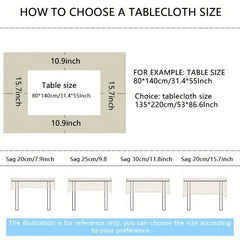 Polyester Tablecloth Polka Dot Waterproof Table Cover Rectangle Style