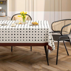 Polyester Tablecloth Polka Dot Waterproof Table Cover Rectangle Style