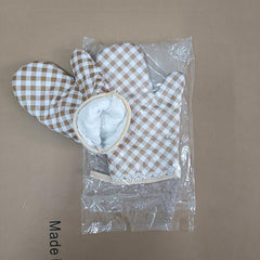 Colorful Plaid Oven Mitts Heat Resistant Baking Gloves