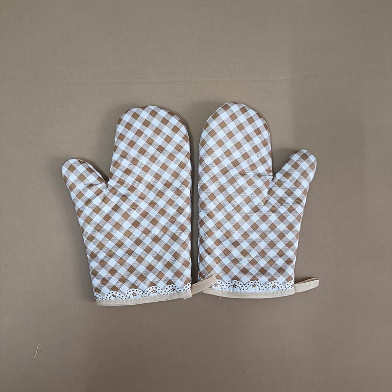 Colorful Plaid Oven Mitts Heat Resistant Baking Gloves