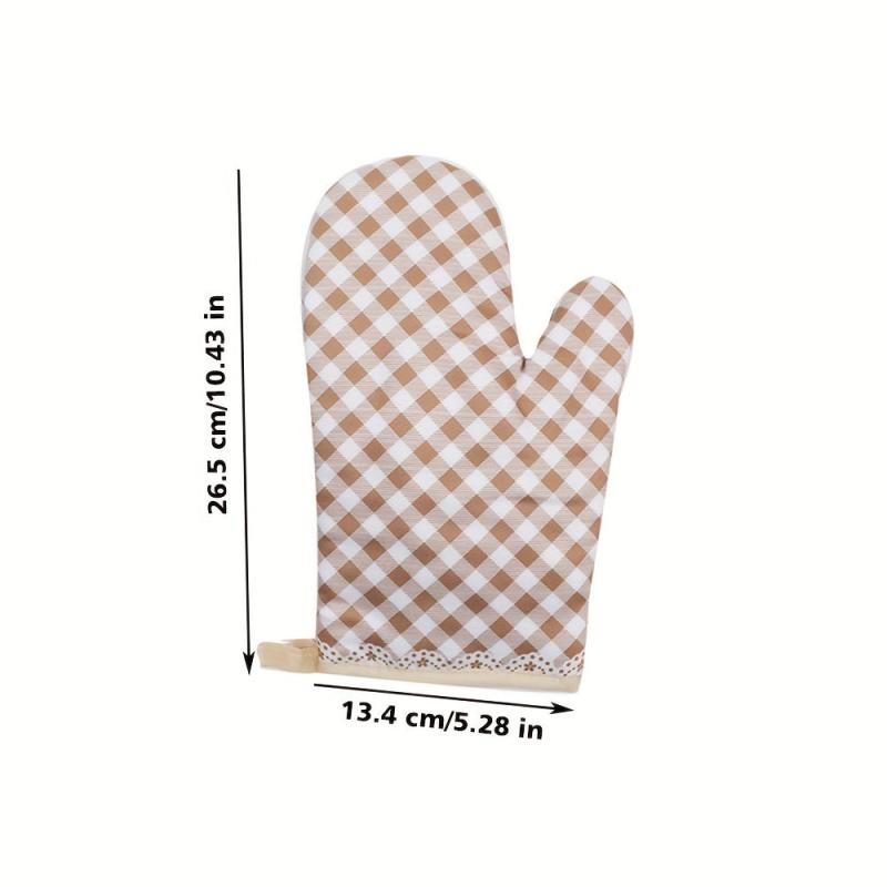 Colorful Plaid Oven Mitts Heat Resistant Baking Gloves