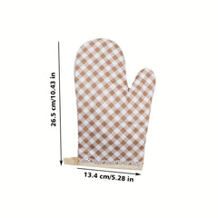 Colorful Plaid Oven Mitts Heat Resistant Baking Gloves