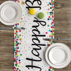 Happy Birthday Table Runner Celebrate Birthday Party Table Decorations