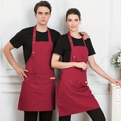 Polyester Apron Work Apron Neck Hanging Breathable Pocket Waist Circumference
