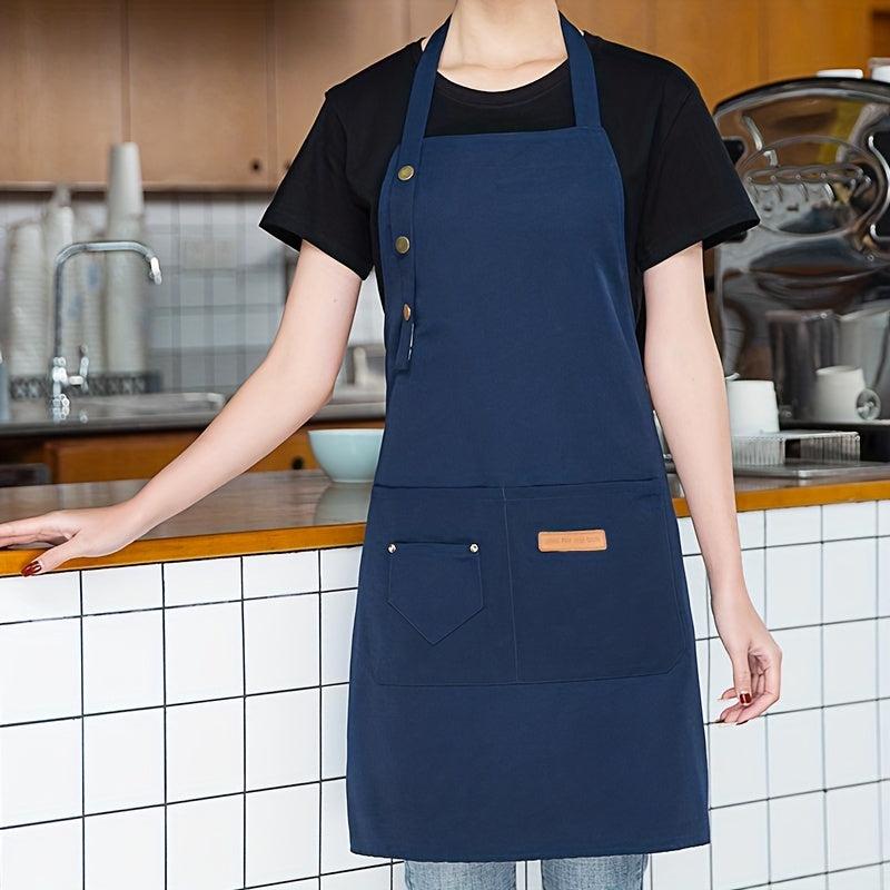 Polyester Apron Work Apron Neck Hanging Breathable Pocket Waist Circumference