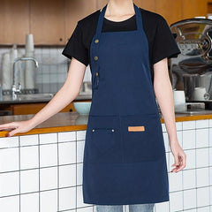 Polyester Apron Work Apron Neck Hanging Breathable Pocket Waist Circumference