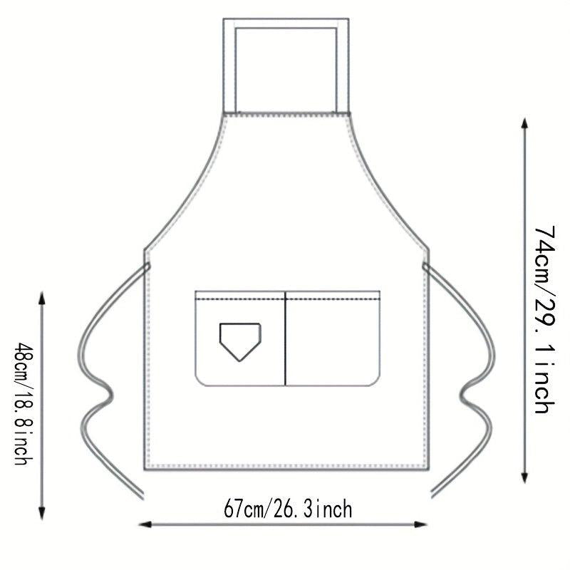 Polyester Apron Work Apron Neck Hanging Breathable Pocket Waist Circumference