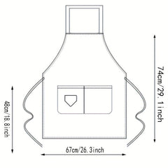 Polyester Apron Work Apron Neck Hanging Breathable Pocket Waist Circumference